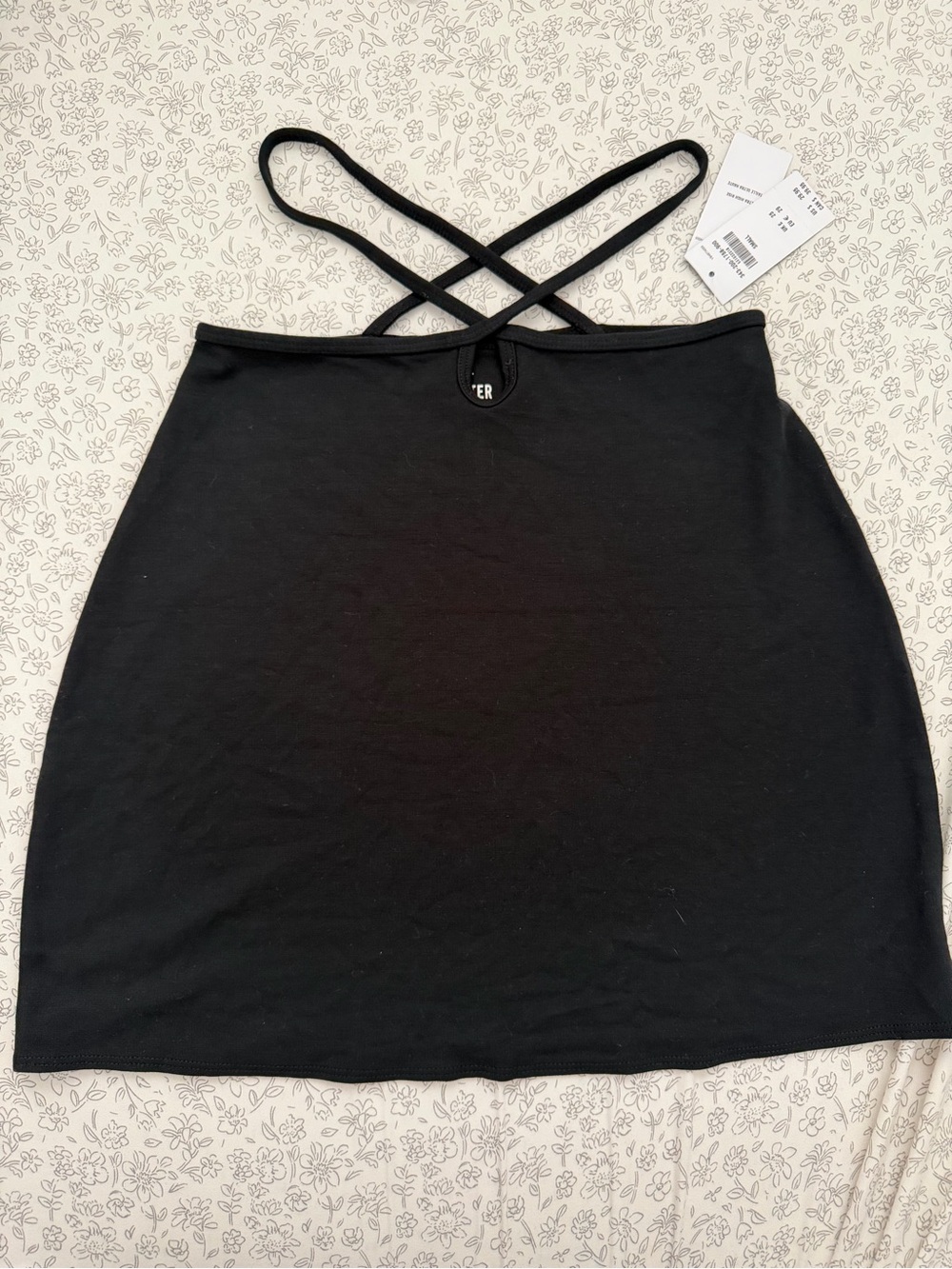Black Cross-Back Mini Skirt